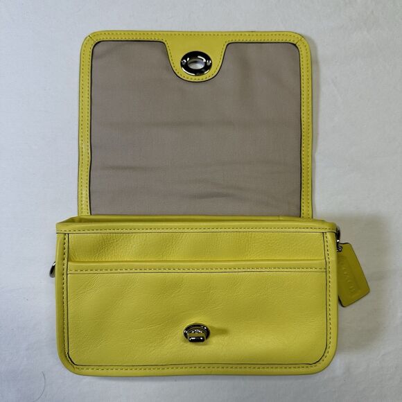 Coach Legacy Leather Yellow Pink Penny Crossbody Purse 19914 Tassel Dinky - Picture 8 of 10